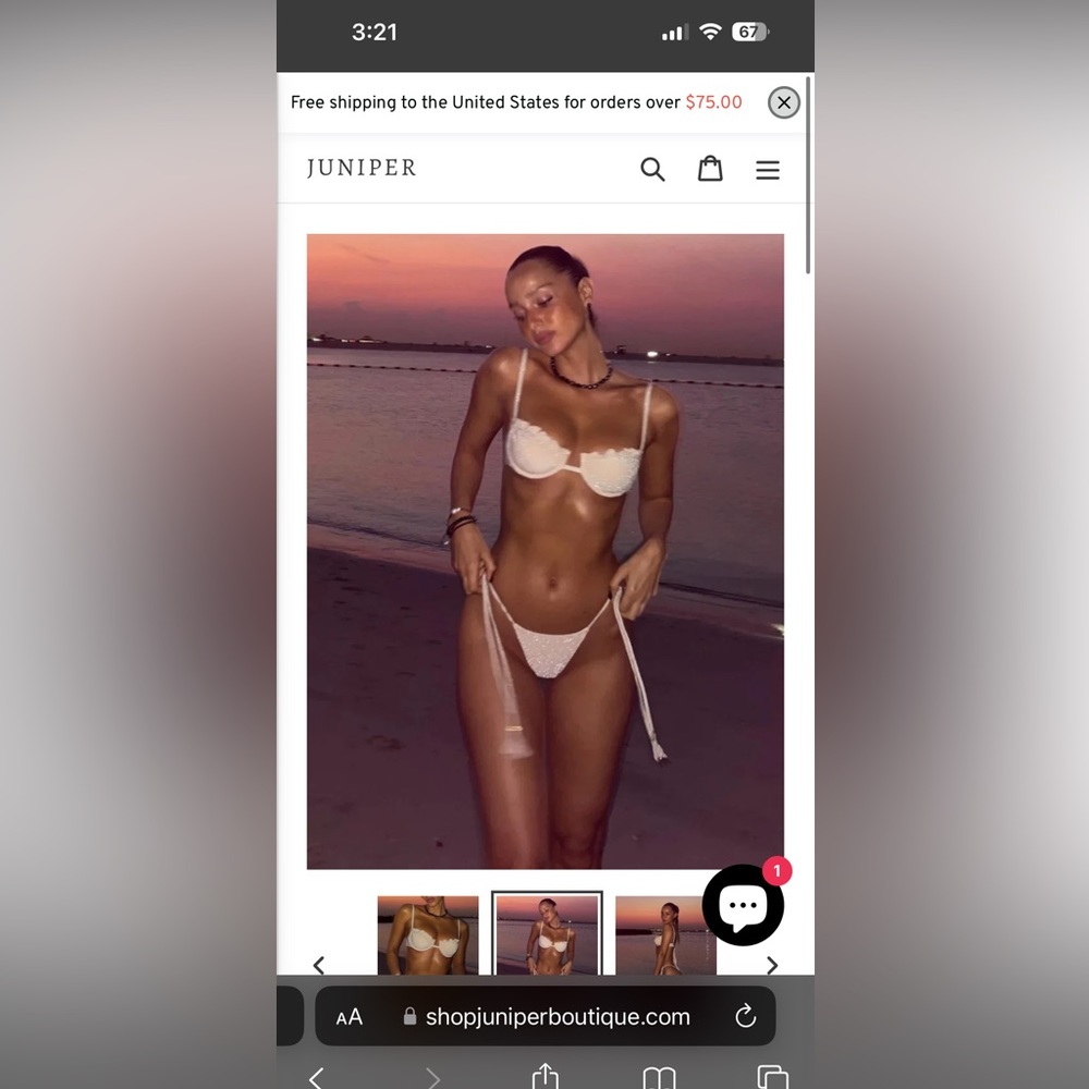 Silver sparkly bikini set